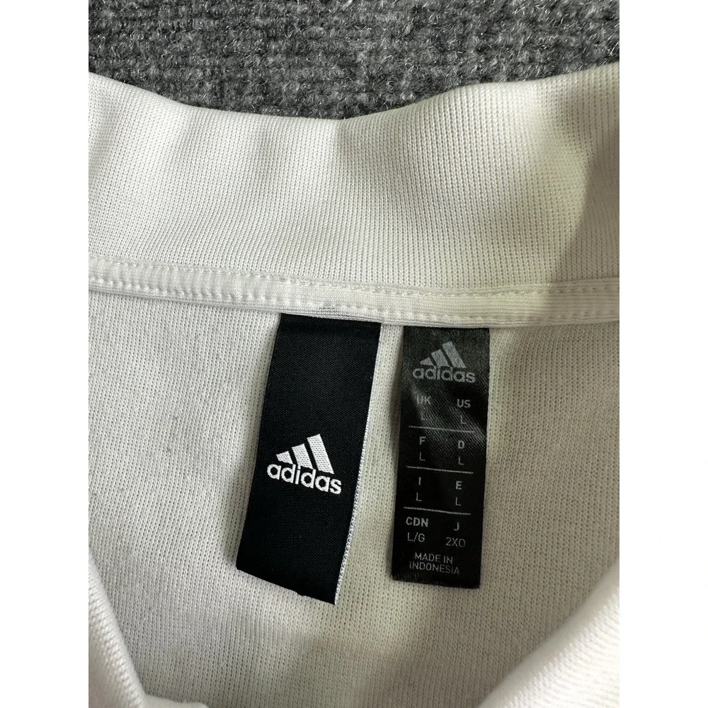 Mens 2018 Adidas Real Madrid Track Jacket White Full Zip, Size L